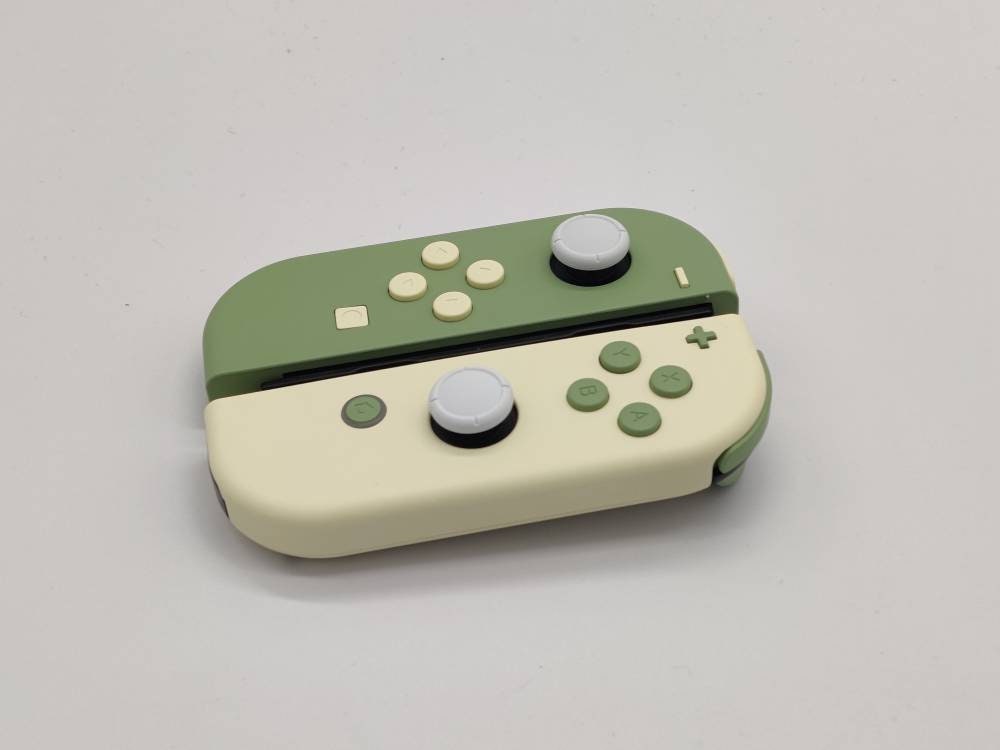 Custom Nintendo Switch Joycon Matcha Green & Light Cream Joycon Controller  Shell With Buttons 