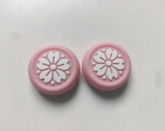 Pinke Blüten Daumengriffe für Nintendo Switch Pro Controllers