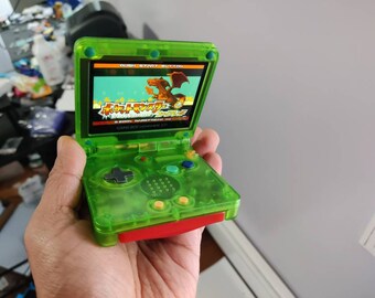 ゲームボーイアドバンス SP クリアグリーン ミックスカラーボタン付き