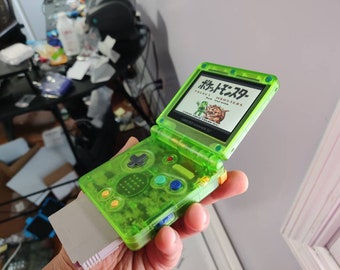 ゲームボーイアドバンス SP クリアグリーン ミックスカラーボタン付き