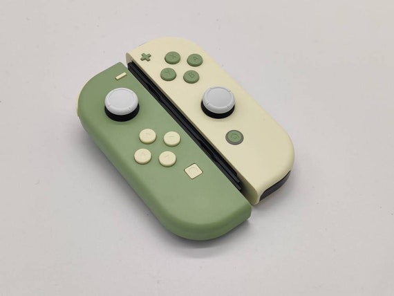 Custom Nintendo Switch Joycon Matcha Green & Light Cream Joycon