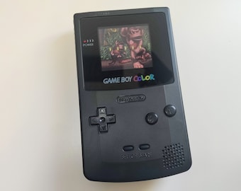 Gameboy Color Solid Black Konsole mit Hintergrundbeleuchtung