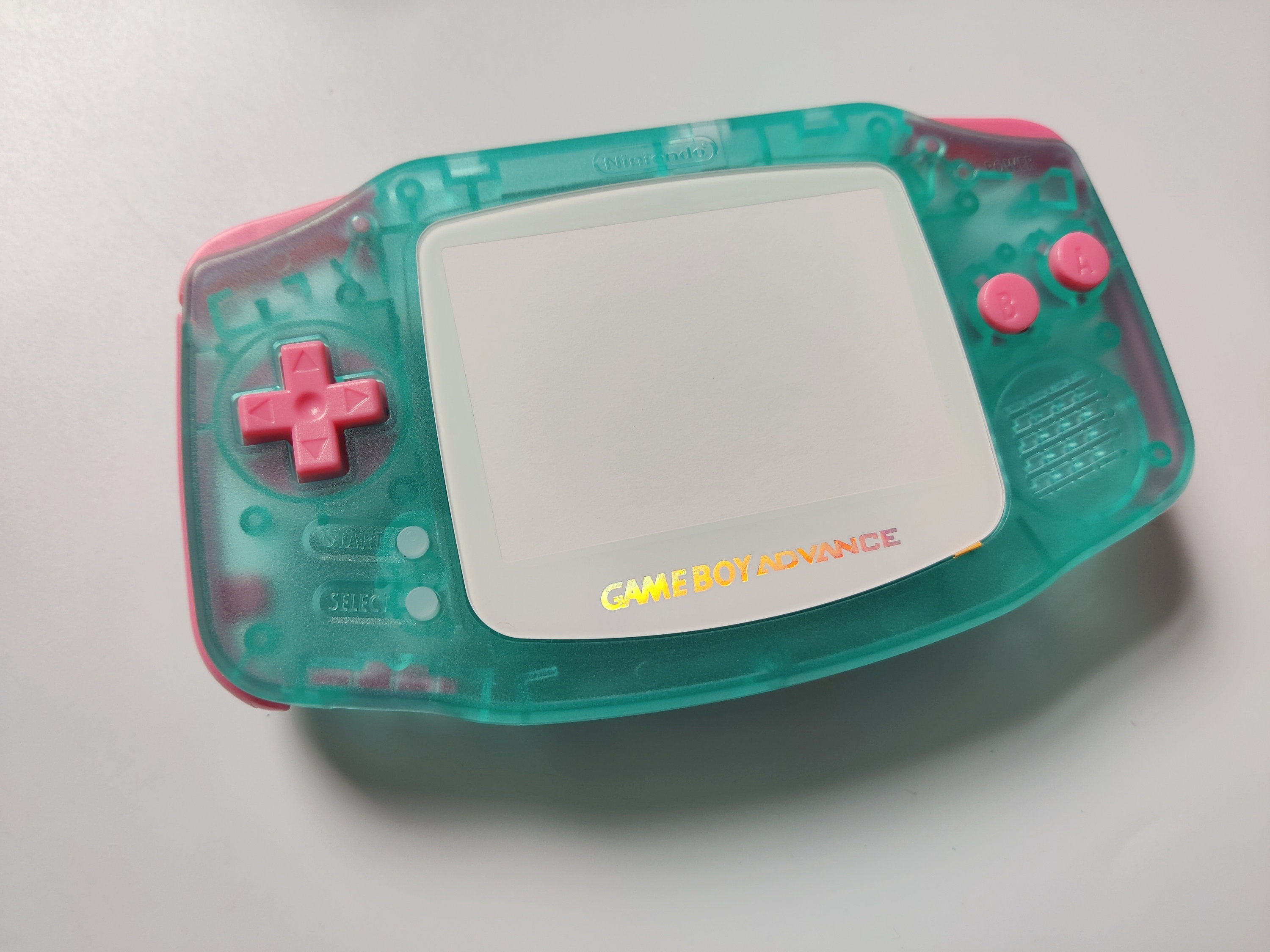 GBA Nintendo Game Boy Advance Seaglass teal Replacement Shell for IPS with  pad Buttons
