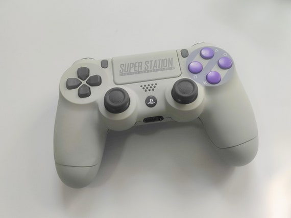 Soft Touch Feel Snes style Custom PS4 Controller With Blossom inspired Buttons Etsy