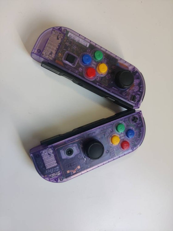 Nintendo Switch - ジョイコン カスタム パープル クリア 美品 カスタムクリアパープル Switch 左右セット ジョイコン