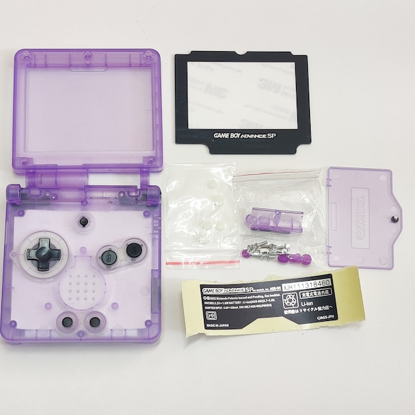 GameBoy Advance sp Transparent Violet Purple Replacement Housing Shell For Gba sp, AGS 001,AGS 101 & IPS V2 Console