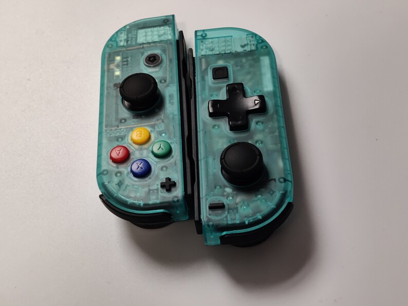 Translucent Nintendo Controller Custom Nintendo Switch Joycon Controller Clear Emerald Shell With Mix ...