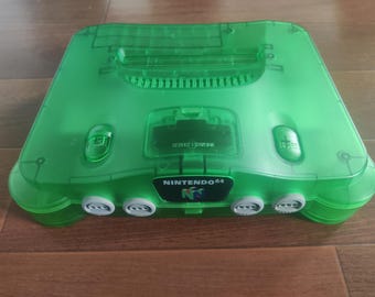 custom Clear Green Nintendo 64 N64 Console System Both Japan & US PLAY