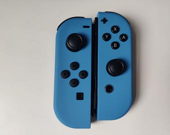 Custom Nintendo Switch JoyCon Solid Blau mit Black Buttons Controller