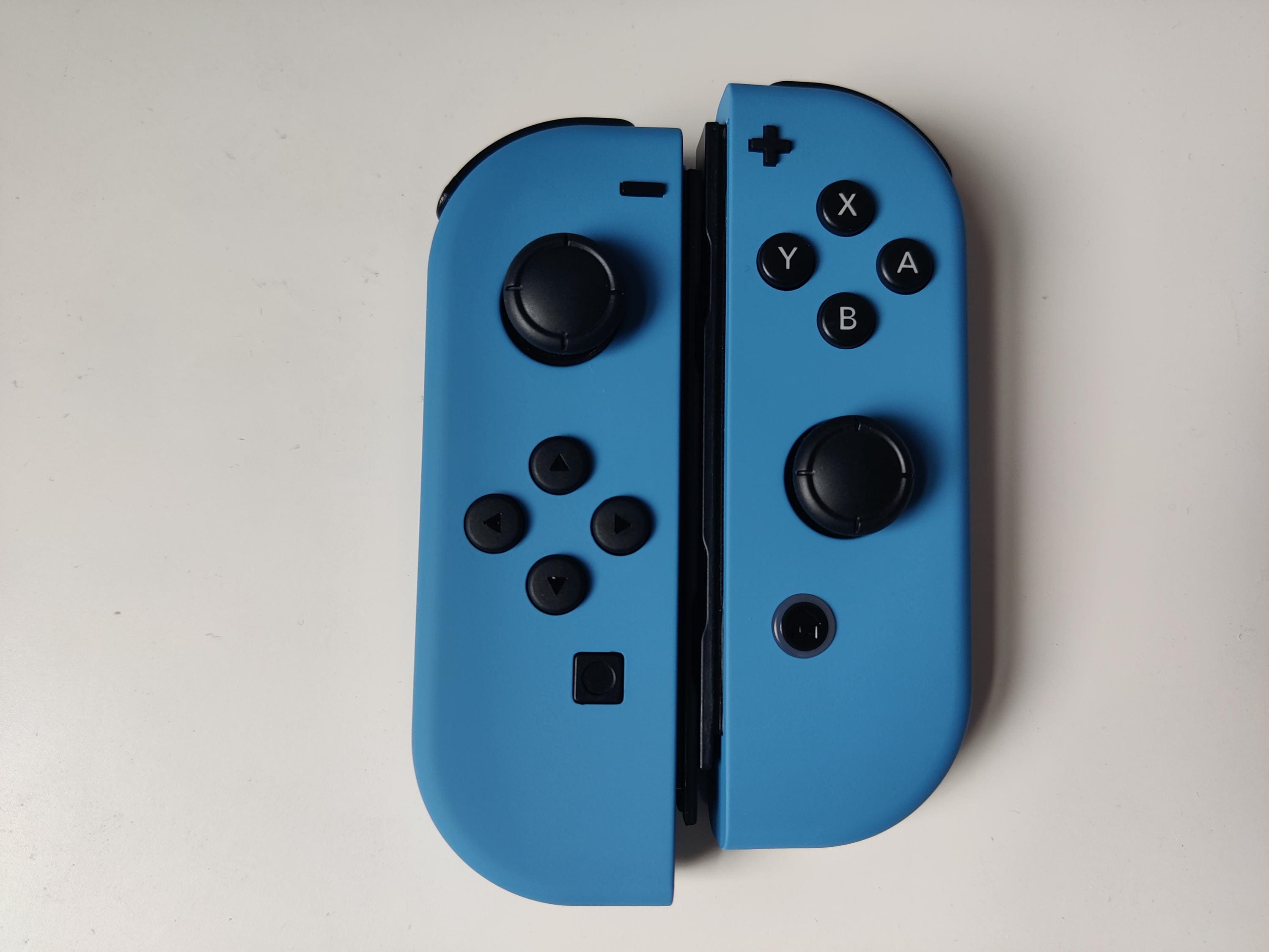 Custom Nintendo Switch Joycon Solid Blue With Black Buttons