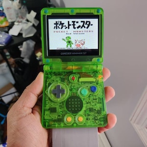 Gameboy Advance SP Clear Green with Mix Color Buttons AGS IPS Screen Mod with 10 Level Bright Adjustment