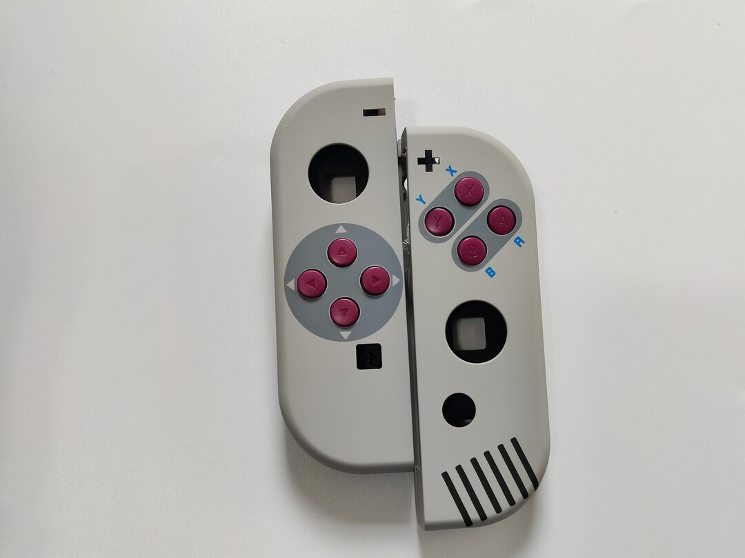 Vintage Gray Shell With Rose Red Buttons for Nintendo Switch Joycon DMG ...