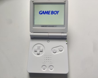Game Boy Advance SP: White IPS Screen Mod, 10-Level Brightness Adjustment (Includes Charger)