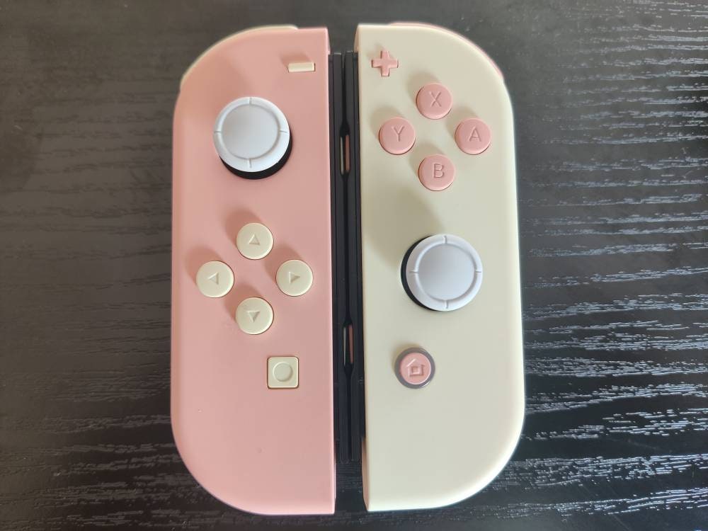 Custom Nintendo Switch Joycon Mandy Pink & Light Cream Joycon