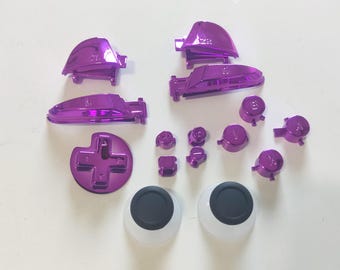 Chrome Purple Switch Pro Controller Button Set: ABXY, D-Pad, L/R, ZL/ZR, Analog Caps