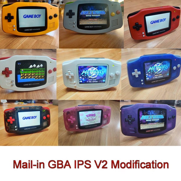 Mail in Modification Gameboy Advance SP  IPS V2 Screen Mod with 10 Level Bright Adjustment