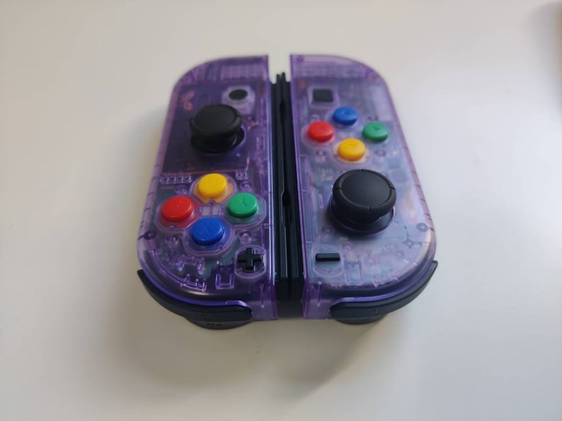 Custom Nintendo Switch Joycon Clear Purple Shell With Mix Color Buttons ...