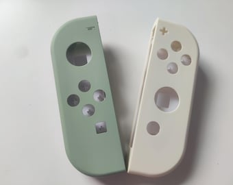 Elegante carcasa para Joy-Con en verde matcha y crema: tacto suave para mandos de Switch