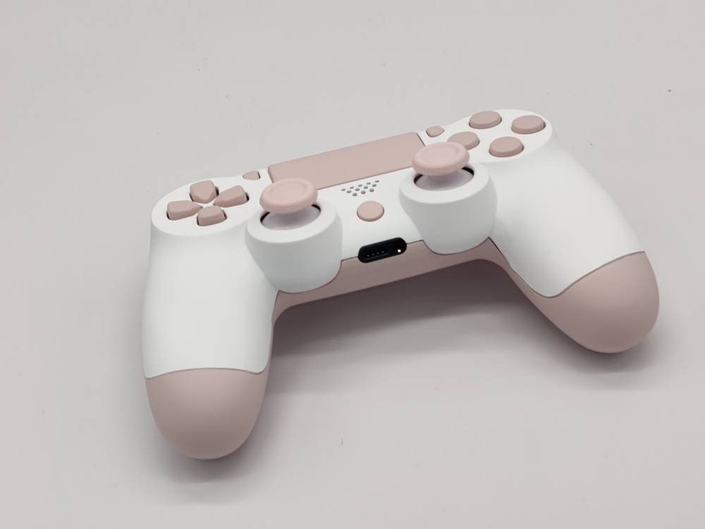 Custom PS4 Controller White Shell Sakura Pink Buttons Etsy
