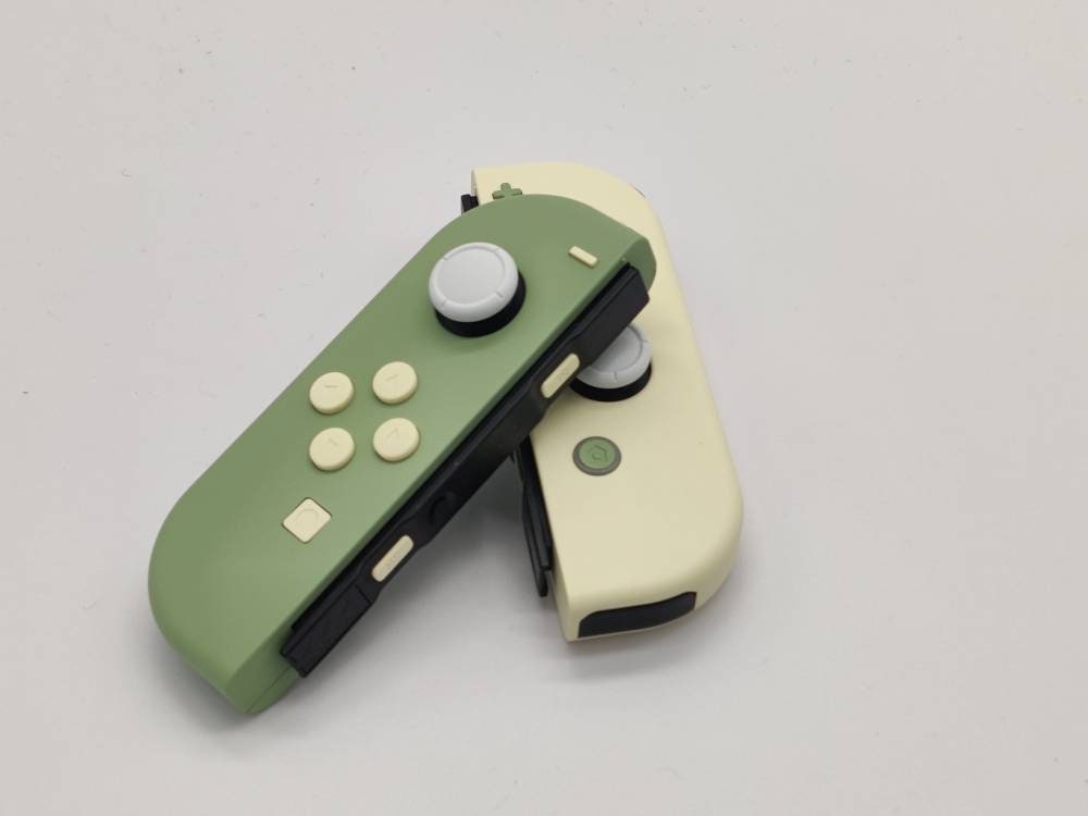 Custom Nintendo Switch Joycon Matcha Green & Light Cream Joycon