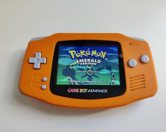 Gameboy Avance Solid Orange IPS V2 MOD 10 Level Helligkeitsstufe