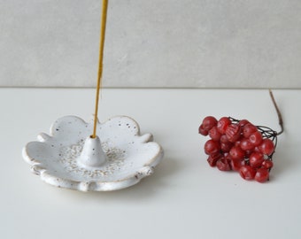 Portaincenso in ceramica, bruciatore di incenso fatto a mano, moderna ceramica maculata, regalo di Natale