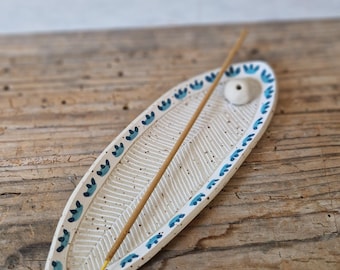 Spiritual and meditation gifts, ceramic incense stick holder, handmade incense burner