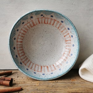 Ceramic soup bowl, handmade pasta bowl, curry bowl, dishwasher safe durable serving dish image 1