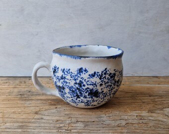 Blue and white ceramic cup, handmade pottery mug, coffee cup, tea lovers gift