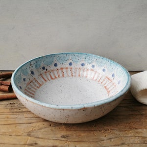 Ceramic soup bowl, handmade pasta bowl, curry bowl, dishwasher safe durable serving dish image 3