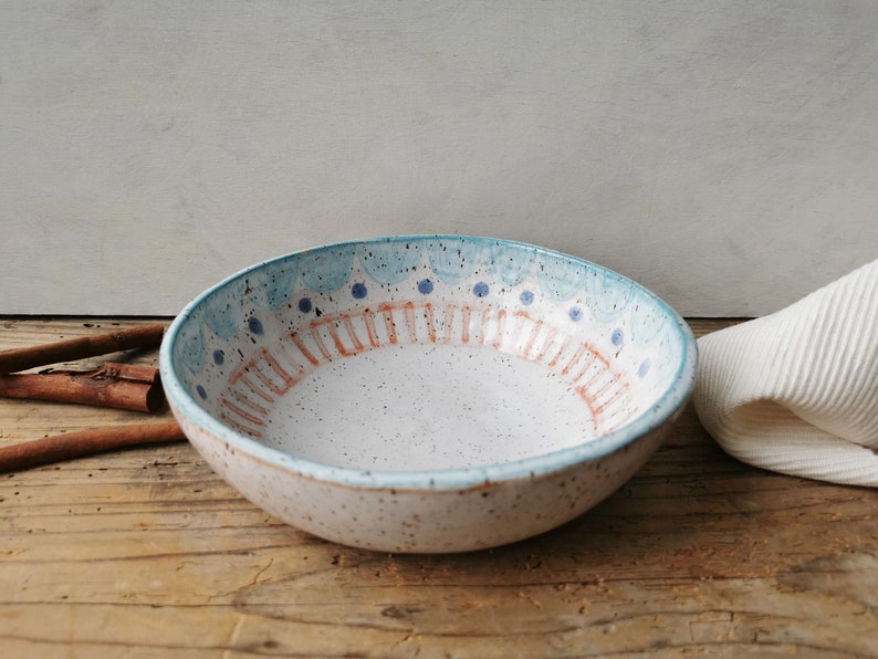 Ceramic soup bowl, handmade pasta bowl, curry bowl, dishwasher safe durable serving dish image 3