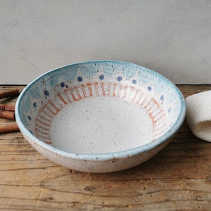 Ceramic soup bowl, handmade pasta bowl, curry bowl, dishwasher safe durable serving dish image 4