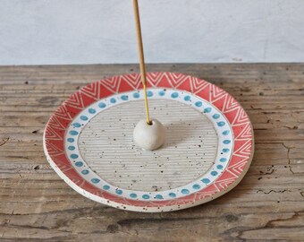 Ceramic incense stick holder, handmade incense burner, spiritual and meditation gifts