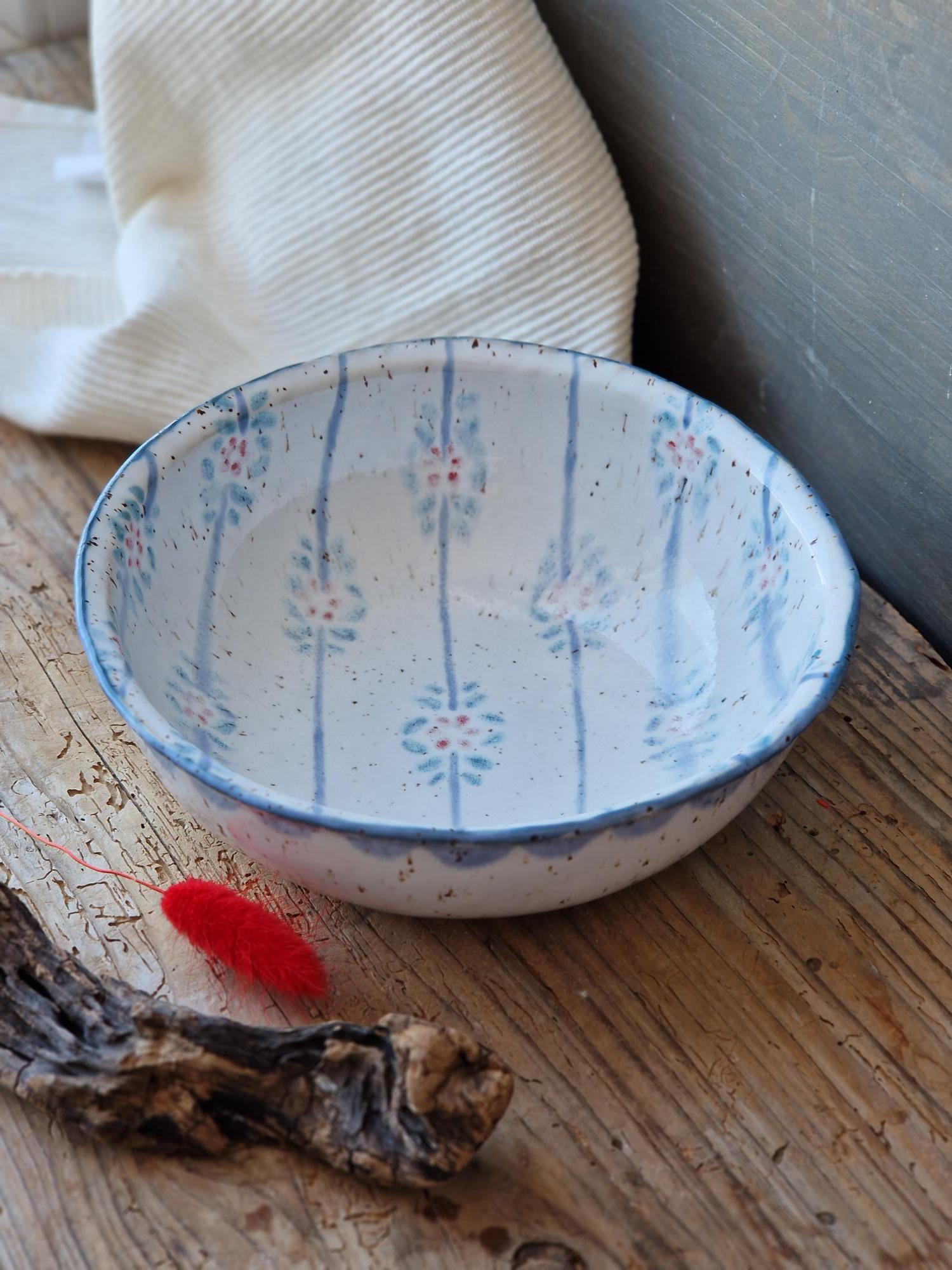 花柄 陶器ボウル 花柄シリアルボウル - Etsy 日本