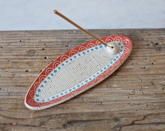 Spiritual and meditation gifts, ceramic incense stick holder, handmade incense burner