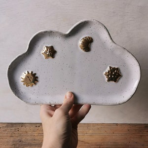 Ceramic cloud serving platter image 1