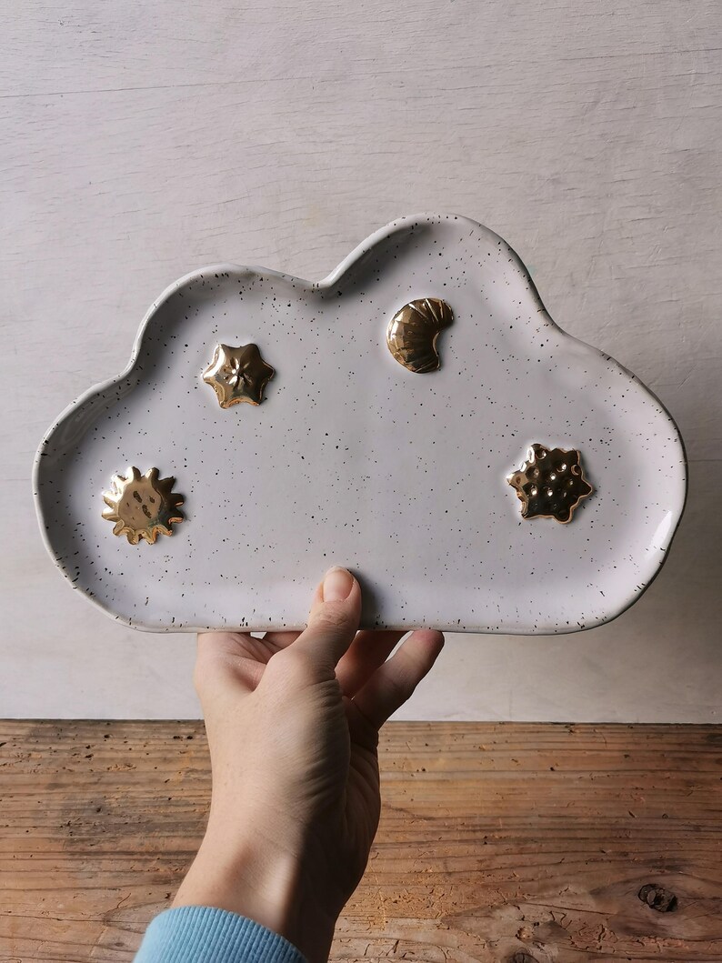 Ceramic cloud serving platter image 1