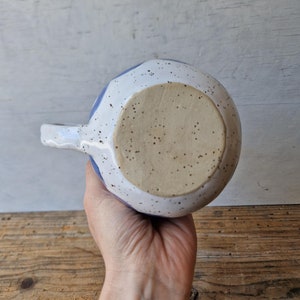 Handmade ceramic cup, pinched pottery mug for cuffee or cappuccino. blue and white tea lovers gift image 5
