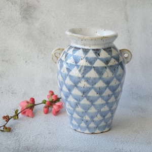 Small amphora vase, old Greek pottery inspired vase, handmade ceramic vase image 1