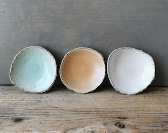 SET of 3 ceramic spice dishes, trinket dishes, handmade small dishes, dishwasher safe