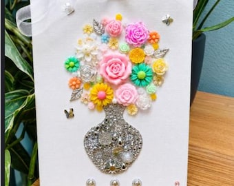 Crystal Art Flower Bouquet Craft Kit – Complete DIY Home Decoration Activity