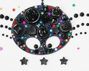 Button art craft kit - Spider: children and adult diy, handmade craft kit, home decoration, birthday present