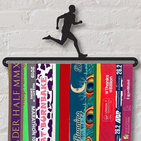 Medal Hanger Holder Metal Wall Display 'Male Runner'