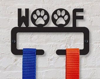 Dog Lead Hanger | 'Woof' | Metal Dog Lead Leash Holder Hook