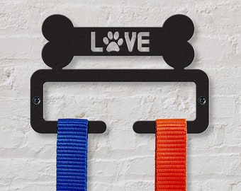 Dog Lead Hanger | 'Love' | Metal Dog Lead Leash Holder Hook