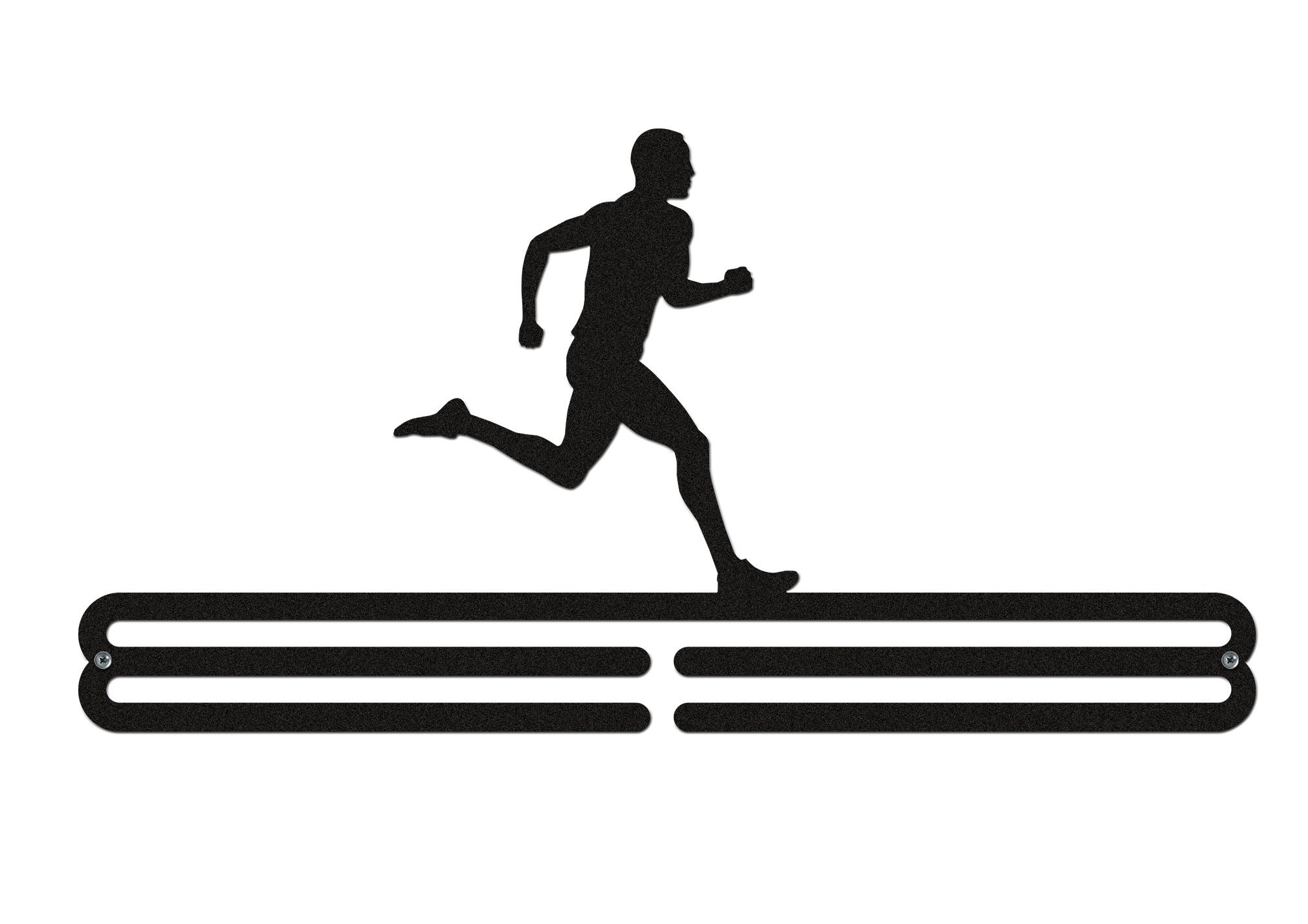 Medal Hanger Display | MY MEDALS | Double Bar | Black Metal | Wall Mounted Running Medal Holder | The Medal Hanger Shop | Made In Britain