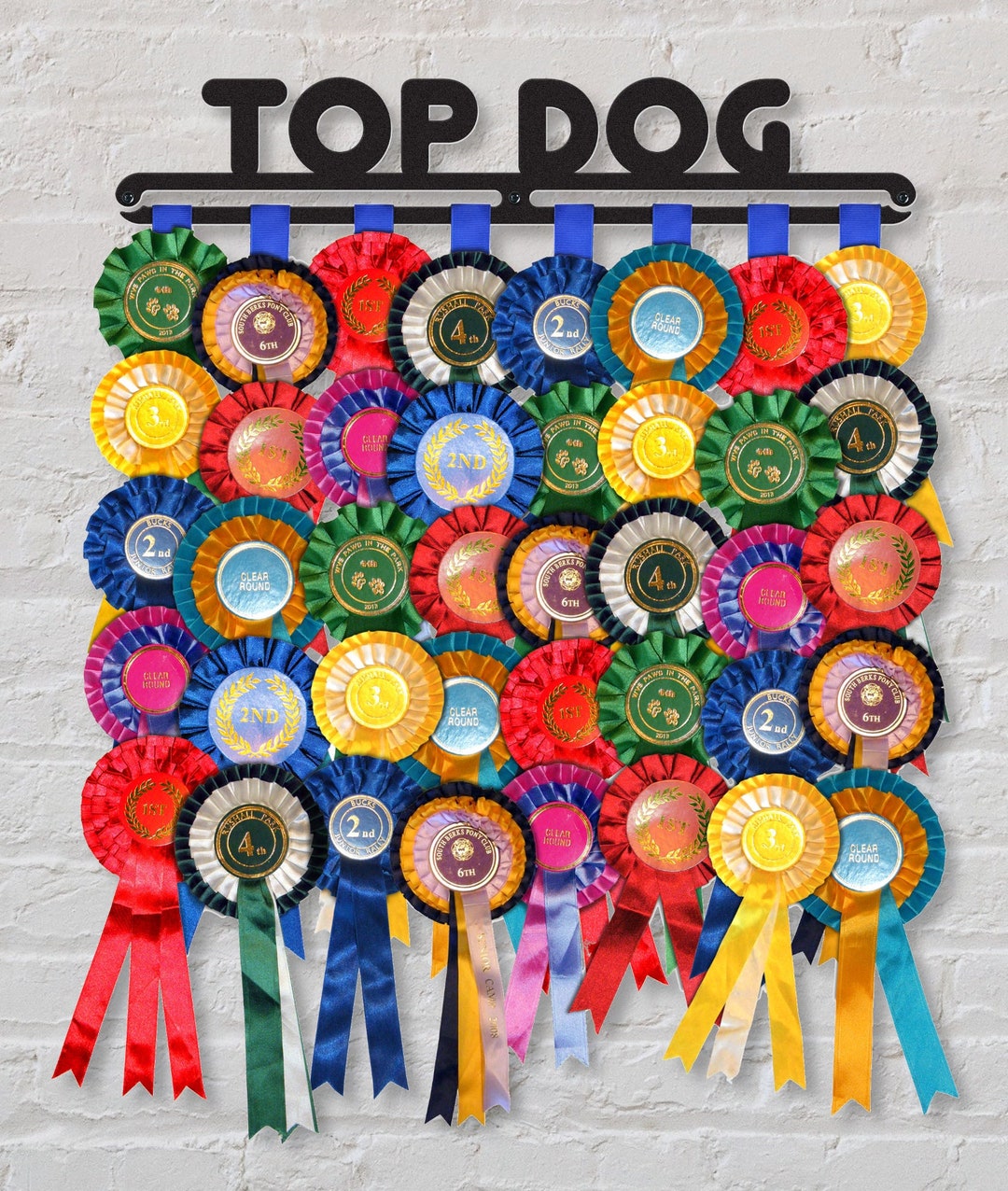 Dog Show Award Ribbon Display Holder Rosette Wall Hanger &rsquo;top Dog&rsquo; - Etsy