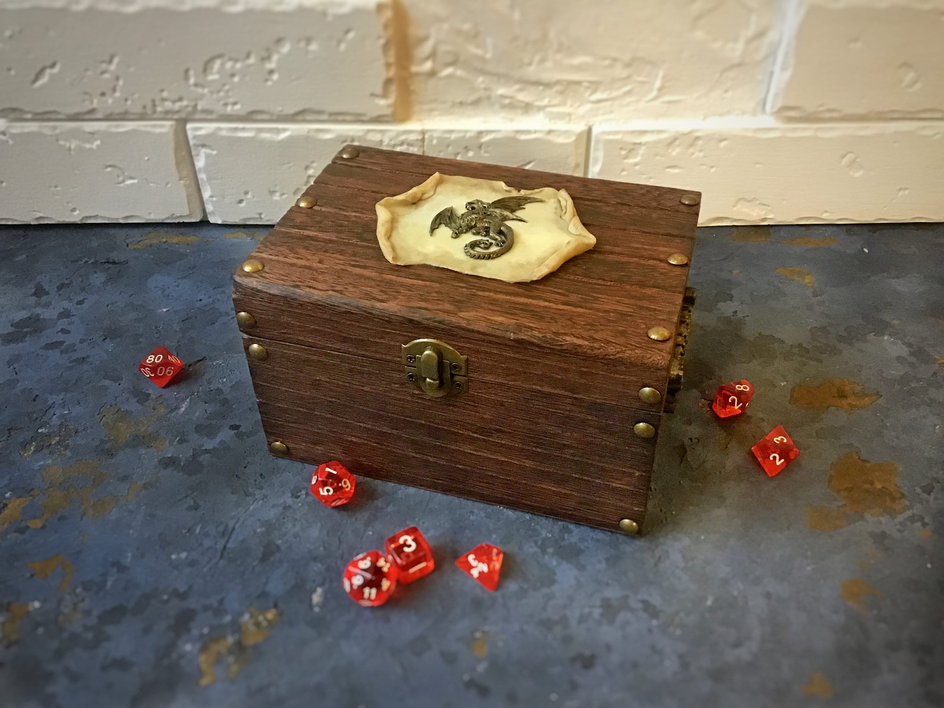Dice chest Treasure chest Wooden dice box D&d dice box Etsy
