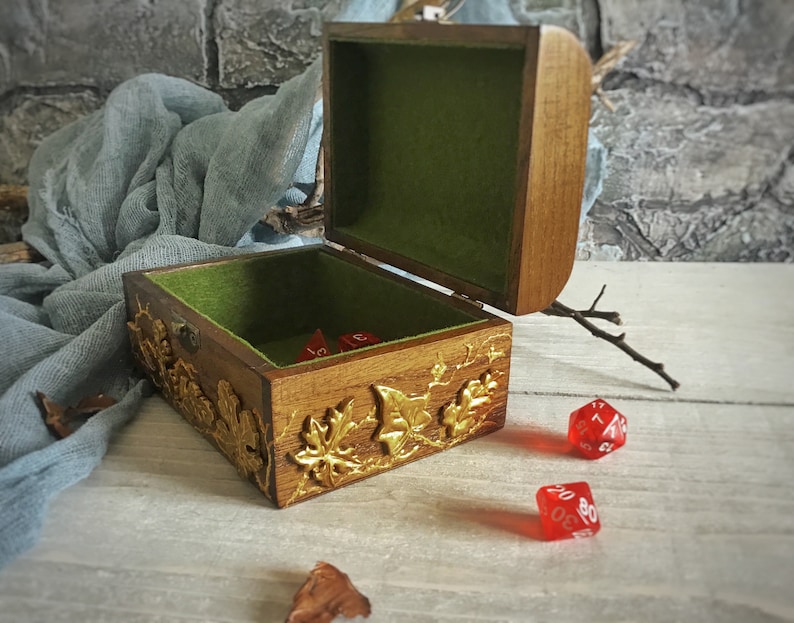 Druid Dragon Dice box DnD accessories Game master gift Wooden Etsy
