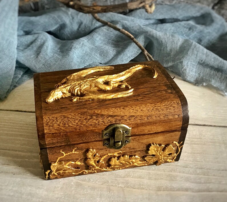 Druid Dragon Dice box DnD accessories Game master gift Wooden Etsy